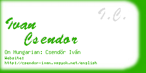 ivan csendor business card